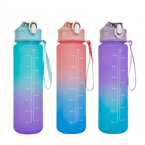 Sportovní láhev – 750 ml – opálová – modro-fialový barevný přechod