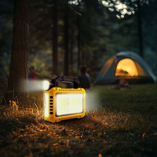 Multifunkční ruční lampa – solární panel, USB-C – 6 režimů svícení, 8 LED, 3600 mAh