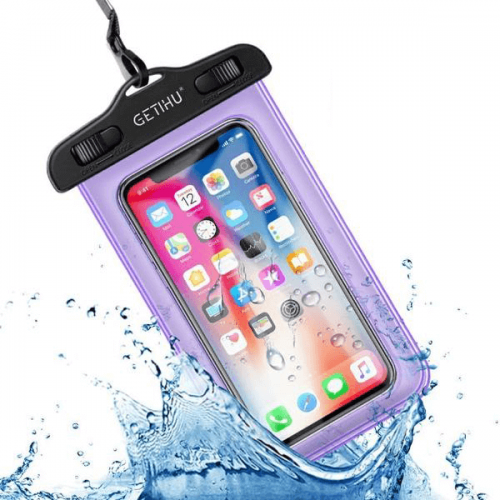 Vodotěsné pouzdro na telefon Fialové