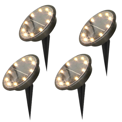 Zapuštěné solární zahradní LED světlo, 10 LED 4 ks