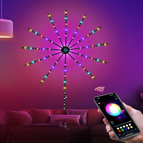 Bluetooth LED pás ovladatelný z telefonu, ohňostroj
