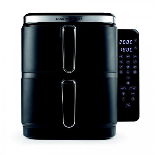 GOURMETMAXX Teplovzdušná fritéza / Airfryer dvoukomorová vertikální 2x5 l 2800 W