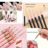 5 ks růžových/černých štětců na Nail Art – dlouhé štětce pro detailní zdobení nehtů, ideální pro gelovou manikúru a jemné vzory