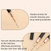 5 ks růžových/černých štětců na Nail Art – dlouhé štětce pro detailní zdobení nehtů, ideální pro gelovou manikúru a jemné vzory