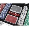 Pokerová sada – žetony, karty, kovové pouzdro