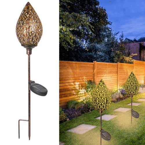 Venkovní LED lampa s laserem řezaným vzorem - stojící