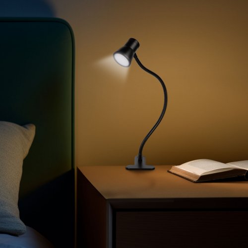 Flexibilní stolní lampa – s klipem – USB – nastavitelný jas a barevná teplota LED – kov