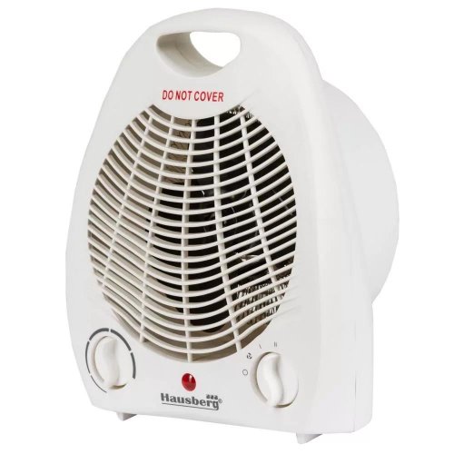 Elektrický topný ventilátor – 1800–2000 W – bílý