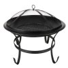 Zahradní gril s poklicí – 56 cm – černý