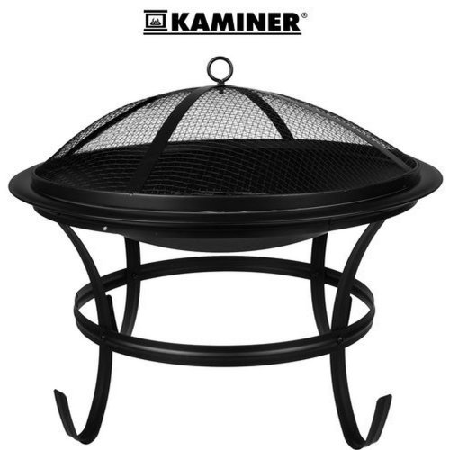 Zahradní gril s poklicí – 56 cm – černý