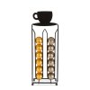 Kovový stojan na kávové kapsle – na 28 kapslí Nespresso – 125 x 115 x 340 mm – matná černá