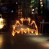 Halloweenová svítící dekorace – netopýr – s přísavkou – 12 LED – 20 x 18,5 cm – 3 x AAA