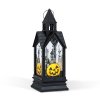 Halloweenová světelná dekorace – dýně – žlutá LED – 17,5 x 6,3 x 6,3 cm – 3 x LR44