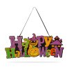 Halloweenová dekorace - &quot;Veselý Halloween&quot; - závěsná - 42,5 x 18 cm