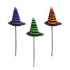Sada halloweenských dekorací – čarodějnický klobouk – zapichovací – 20 x 7 cm – 3 ks / balení
