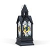 Halloweenská svítící dekorace – čarodějnice – žlutá LED – 17,5 x 6,3 x 6,3 cm – 3 x LR44