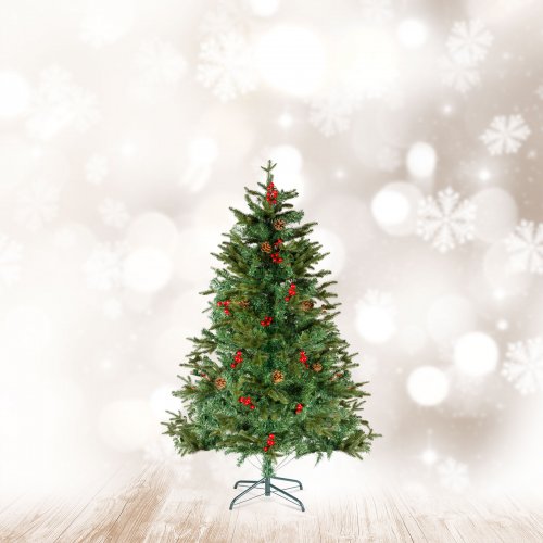 Umělý stromek - 120 cm - PE / PVC - s červenými bobulemi