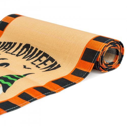 Halloweenová dekorace – ubrus na stůl – s halloweenovými motivy – 184 x 33 cm