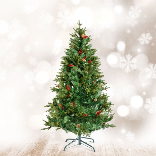 Umělý stromek - 180 cm - PE / PVC - s červenými bobulemi