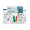 Vybarvitelné pouzdro na tužky – se 4 fixy – 21 x 12 cm – 3 druhy