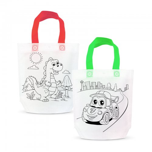 Dárková taška na vybarvení – se 4 fixy – 24 x 22 cm – 2 druhy