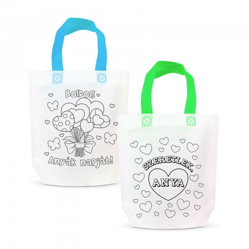 Dárková taška na vybarvení – se 4 fixy – 24 x 22 cm – 2 druhy