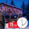 Světelný řetěz – 15 m – 600 LED – 220–240 V – 6 W – průhledný kabel