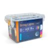 Světelný řetěz – 15 m – 600 LED – 220–240 V – 6 W – průhledný kabel