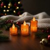 Sada LED svíček – teplá bílá – plast – 3 ks / sada