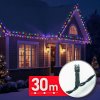 Světelný řetěz – 30 m – barevný – 600 LED – 220–240 V – 6 W – zelený kabel