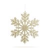 Vánoční dekorace – sněhová vločka – třpytivá zlatá – závěsná – 31 cm