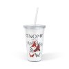 Vánoční sklenice – se slámkou a víčkem – 473 ml – plast
