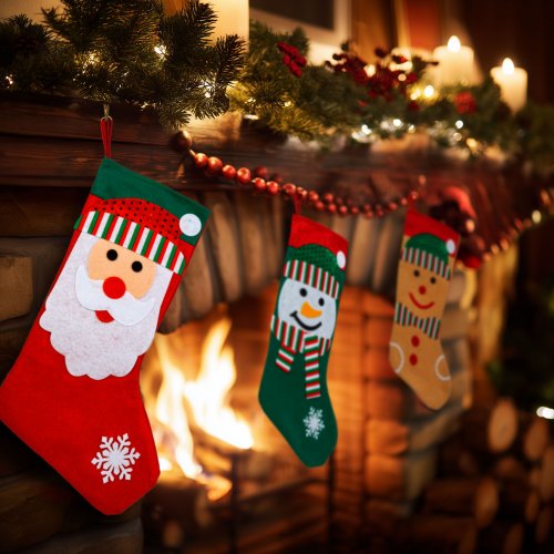 Vánoční bota - 42 x 24,5 cm - textil - 3 druhy