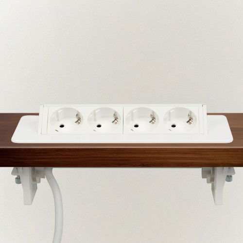 Skrytá zásuvka – 4násobná – Výklopné provedení – bílá