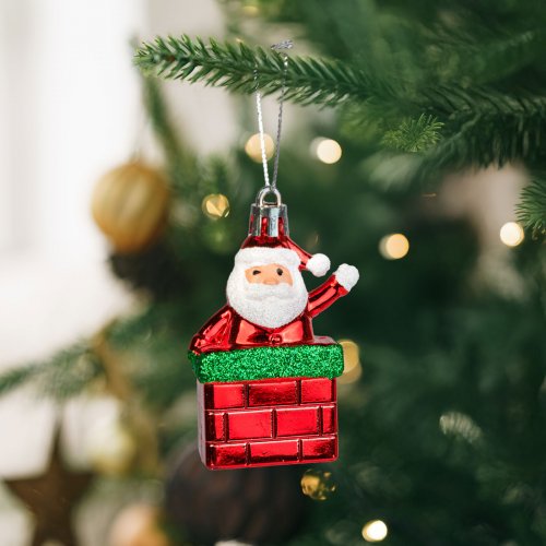 Vánoční dekorace – Mikuláš – závěsná – plast – 7,5 x 5 cm