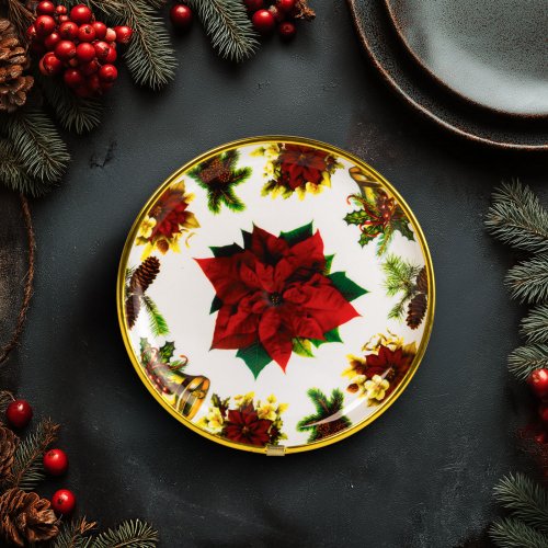 Vánoční talíř – plastový – vánoční hvězda – 22 cm