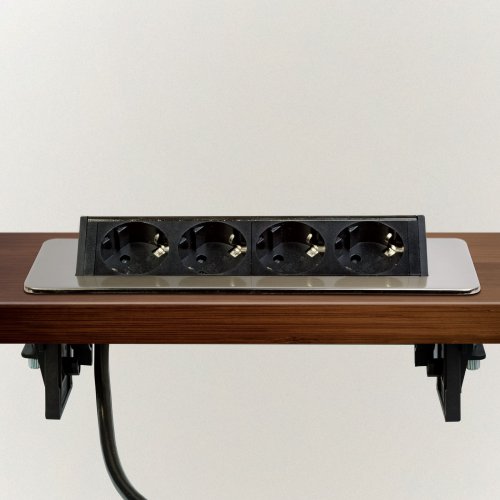 Skrytá zásuvka – 4násobná – Výklopné provedení – broušený povrch