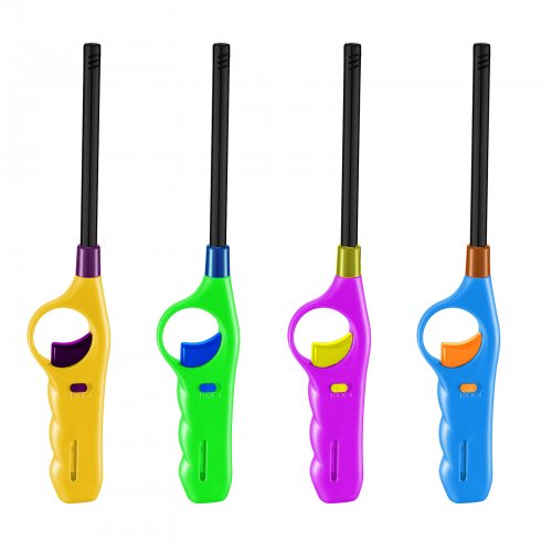 Plynový zapalovač – doplnitelný – více barev – 27 cm – 16 ks / displej