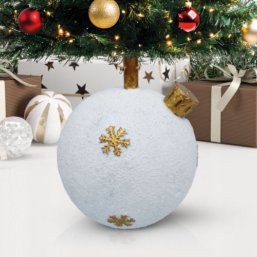 Stojan na vánoční stromek – ozdobná koule – umělý kámen – 41 x 41 x 47 cm