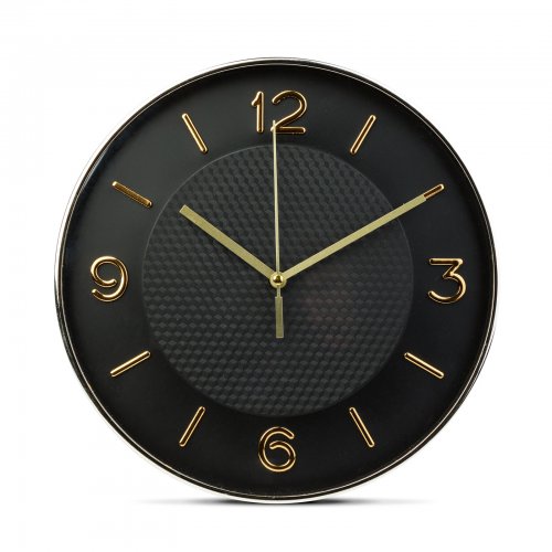 Nástěnné hodiny – 25 cm – plast, sklo – 1 x AA – černé