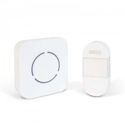 Digitální bezbateriový a bezdrátový zvonek – Kinetický – bílý – modrá LED