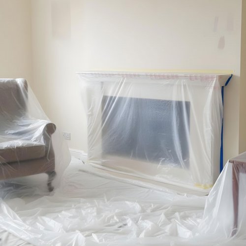 Ochranná fólie s maskovací páskou – 20 × 2,5 m – 7 µm