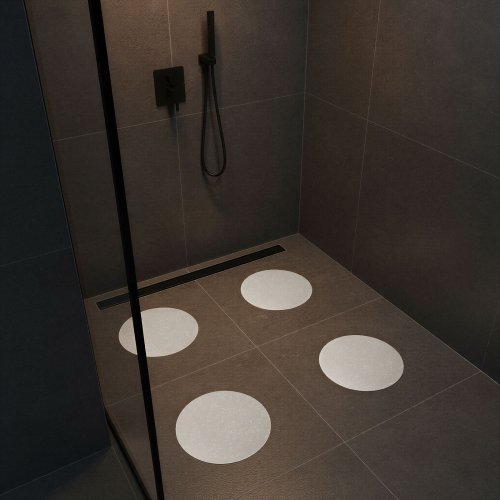Samolepicí protiskluzová podložka – bílá – 19 cm – 4 ks / balení