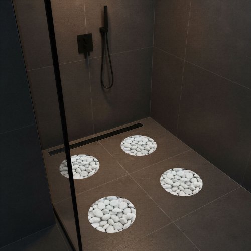Samolepicí protiskluzová podložka – kamenný vzor – 19 cm – 4 ks / balení