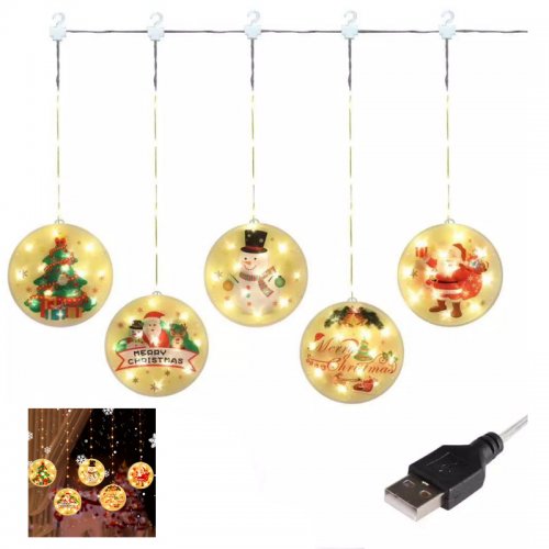 Závěsná vánoční LED dekorace, kruhová, 1,5m