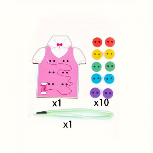 12dílná dřevěná sada na provlékání oděvů a obuvi