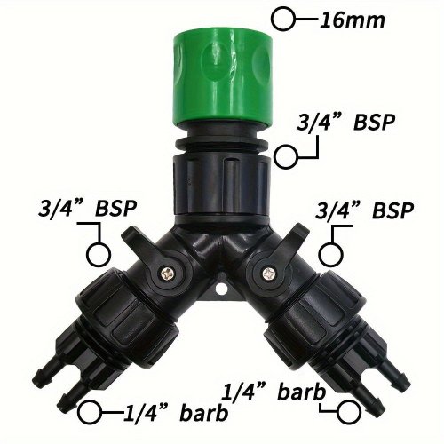 Zahradní kapkový zavlažovací kohout adaptér 4cestný rozdělovač