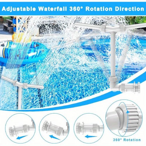 2 v 1-nastavitelná fontána do bazénu s 360° rotací a 350° nakláněním