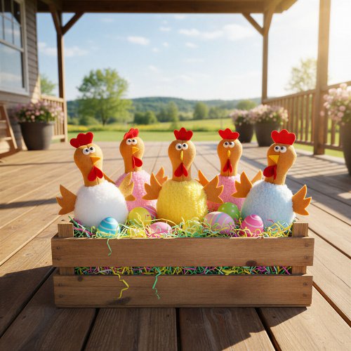 Textilní dekorace – kuřátko – 23 cm – 5 druhů