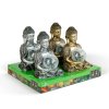 Solární Buddha – 1 teplá bílá LED – pryskyřice – 17 x 15 x 26 cm – 2 druhy